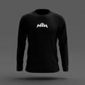 Black WIN Long Sleeve Tee on Gray Background